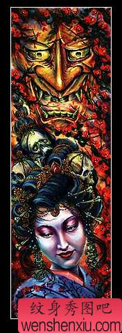 日本艺妓般若纹身图案