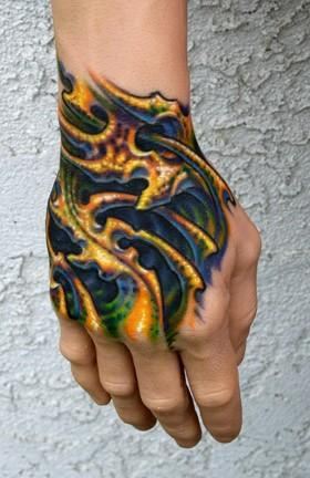 超酷的手背欧美纹身图案