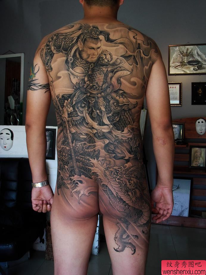 满背齐天大圣孙悟空纹身图案