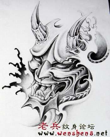 一幅流行的般若纹身图片