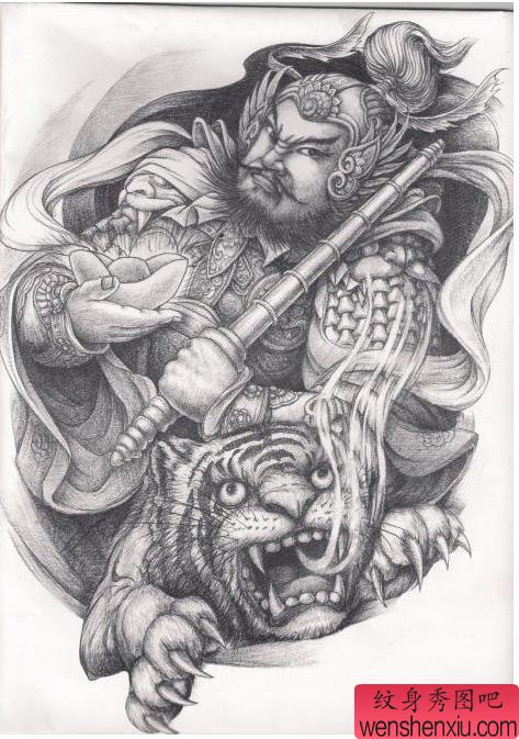 财神纹身图案