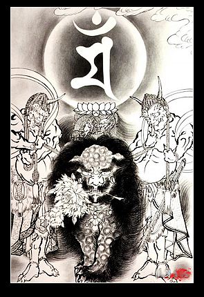 神兽谛听纹身图案