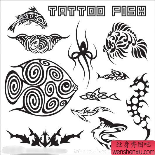 一系列图腾纹身图案