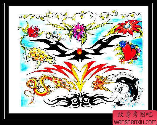 图腾腰花纹身图案