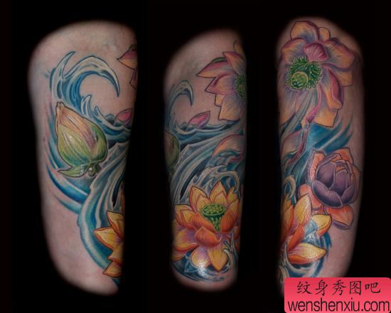 纹身520图库:莲花纹身图案