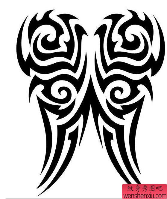 图腾翅膀纹身图案