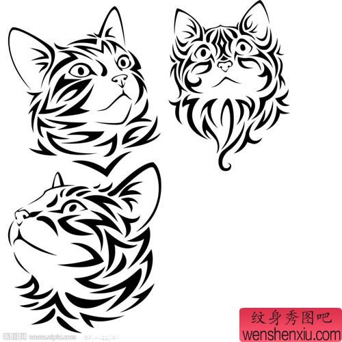 很可爱的小老虎图腾纹身图案