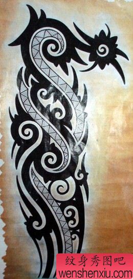 图腾纹身图案:大臂图腾纹身图案纹身图片