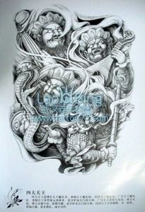 满背纹身图案:适合做满背的四大天王纹身图案图片