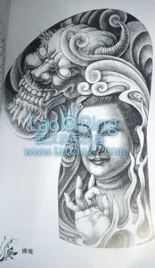 半胛佛与魔纹身图案图片