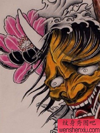 般若莲花纹身图案