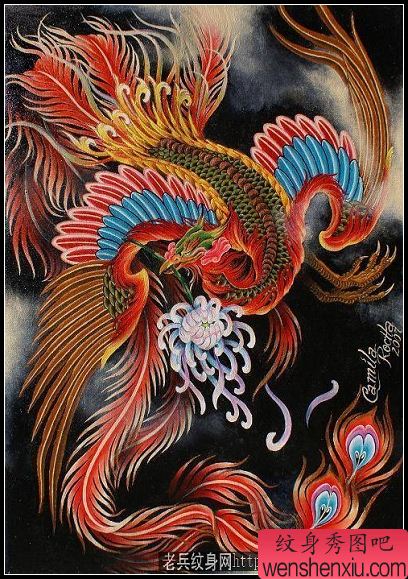凤凰纹身图案