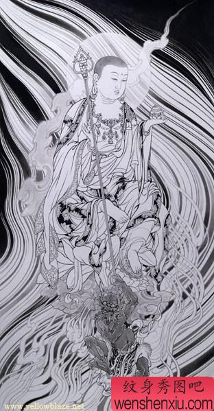 佛纹身割线图案