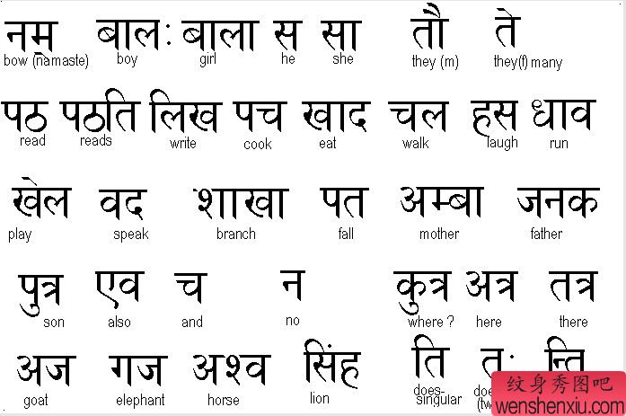 藏文文字纹身图案