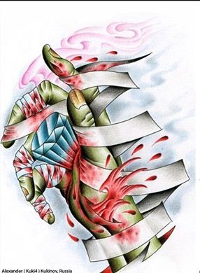 手掌钻石纹身图案