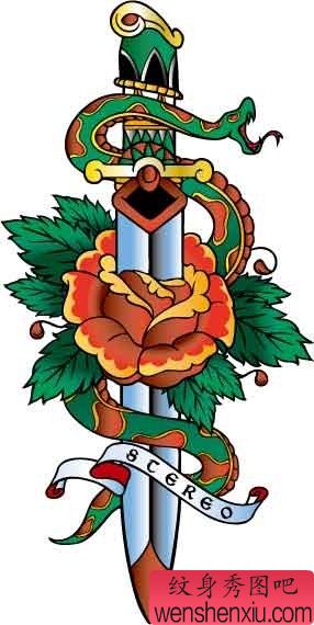 箭纹身图案 花纹身图案 蛇纹身图案