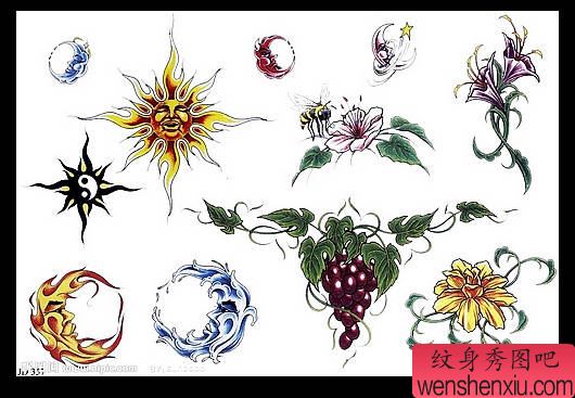花纹身图案 葡萄纹身图案