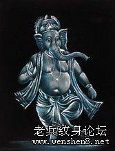 纹身图案—象财神纹身图案