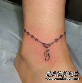 最新纹身图案之美女脚链纹身图案(精品)