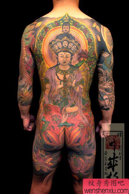 纹身图案之经典满背观音纹身图案(精品)