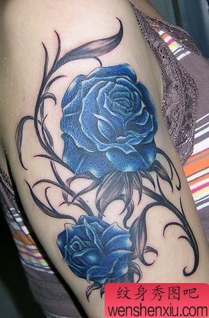 纹身图案：女性纹身图案之华丽绚丽的玫瑰纹身图案（精品）