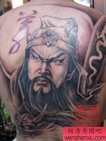 纹身图案：男性纹身图案之经典帅气霸气超酷超赞的三国人物纹身图案关公关羽关帝关二爷纹身图案（精品）
