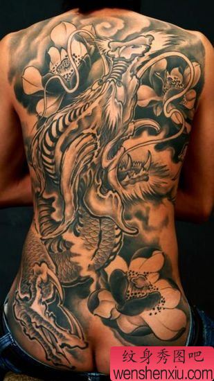 纹身图案：后背纹身图案之超酷超帅超赞的满背龙纹身图案（精品）