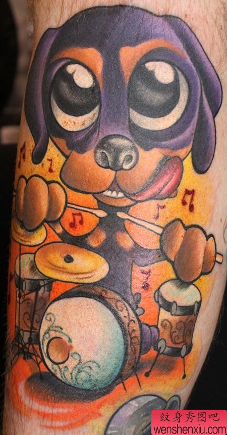 可爱的卡通狗狗纹身图案图片