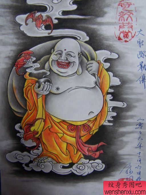 佛纹身图案:弥勒佛纹身图案纹身图片