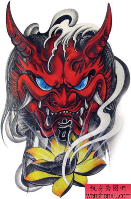 般若纹身图案:超酷满背般若莲花纹身图案纹身图片