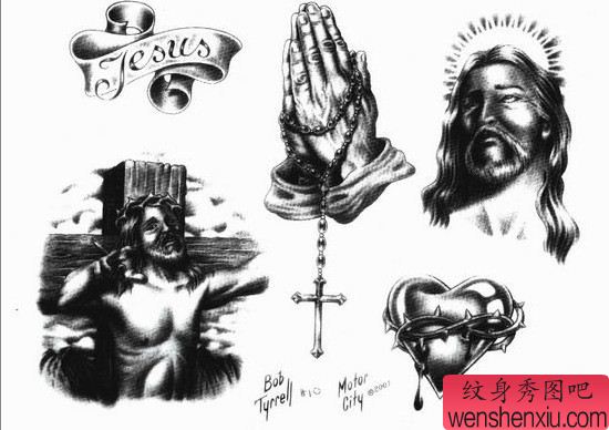 耶稣纹身图案:耶稣十字架纹身图案纹身图片
