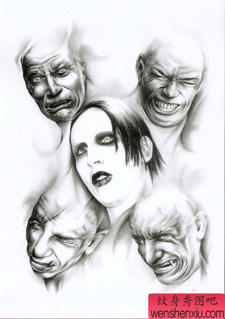 恶魔僵尸纹身图案：满背恶魔僵尸纹身图案纹身图片