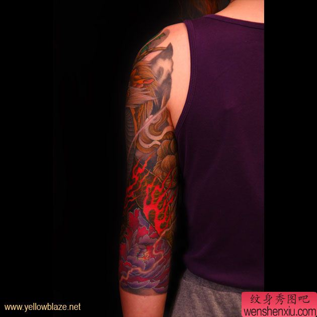 花臂麒麟纹身图案