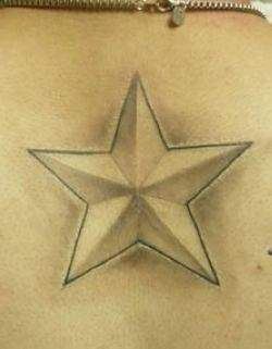 背部纹身图案:背部五芒星纹身图案