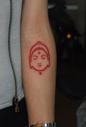 佛纹身图案:手臂彩色佛像佛头图腾纹身图案