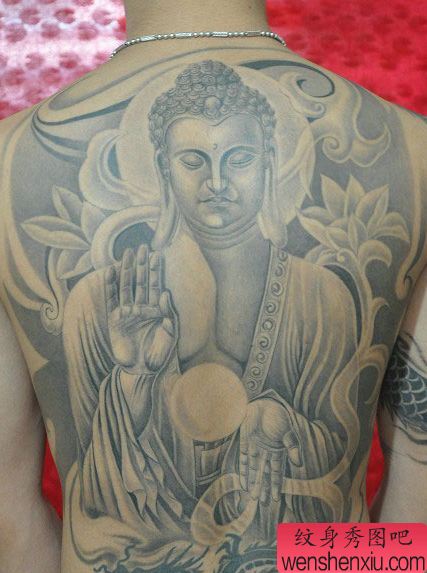 佛纹身图案:满背如来佛祖佛像纹身图案