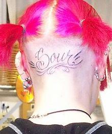 头部纹身图案:头部图腾文字纹身图案