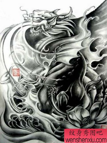 招财神兽纹身图案:神兽貔貅纹身图案