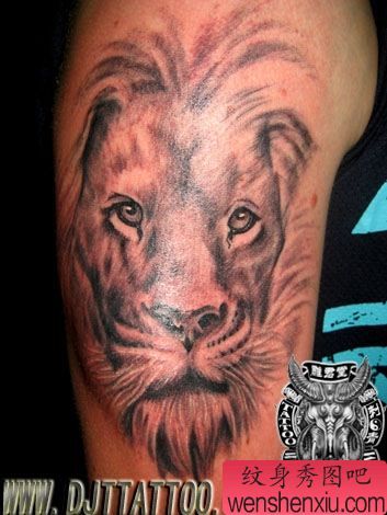 狮子纹身图案:经典霸气手臂狮子头纹身图案