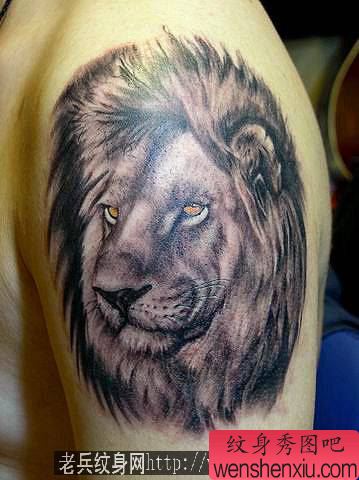 狮头纹身图案:手臂狮子狮头纹身图案