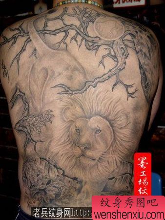 狮子纹身图案:超霸气满背狮子纹身图案