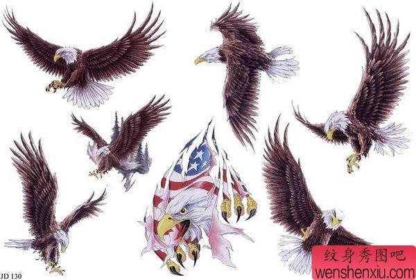一幅经典老鹰纹身图案