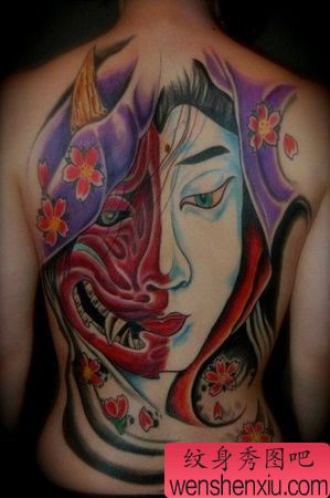 日本纹身图案:满背日本般若纹身图案