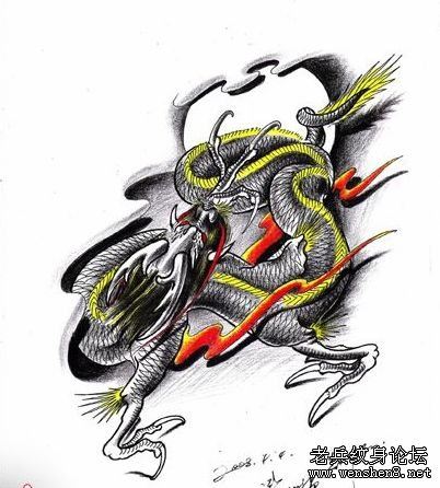 男性纹身图案:超霸气龙纹身图案