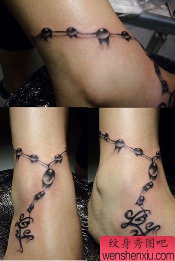情侣脚链纹身图案