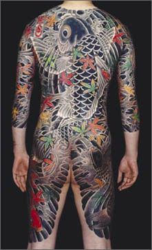 日本传统全胛鲤鱼文身图片