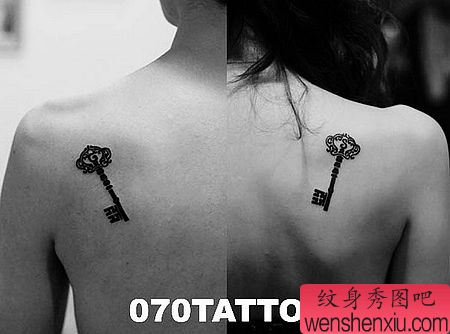 情侣纹身图腾钥匙纹身