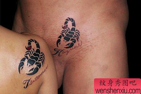 情侣图腾蝎子纹身