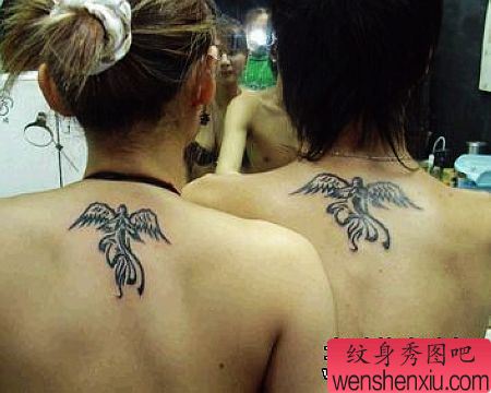 情侣图腾翅膀翅膀纹身
