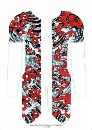 日本半胛花胛纹身图案